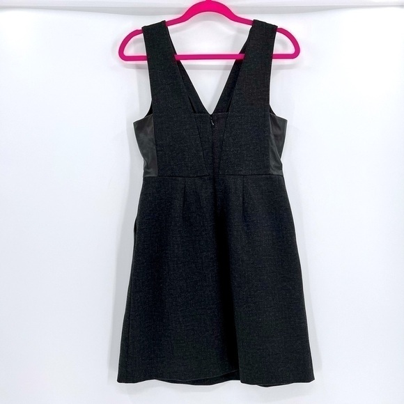 Madewell E1516 Dark Gray Leather Insert Ponte Sleeveless Dress size 4 - Picture 6 of 15